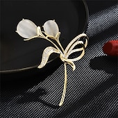 tanie Spinki i broszki-Broszki Klasyczny Retro Kwiat Elegancja Luksusowy Broszka Biżuteria Złoty Na Ślub Impreza Prezent Zaręczynowy Studniówka Festiwal