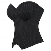 Недорогие Корсеты-Жен. Корсет Корректирующее белье Утягивающее белье Корректирующее белье Сексуальный корсет На каждый день Полоса Неровная кромка Открытая спина Отпуск Для улицы Свидание Без рукавов холодный прием