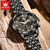 abordables Montres à quartz-la nouvelle montre d&#039;affaires pour hommes olevs, une montre multifonctionnelle avec un cadran numérique chronographe à phases de lune lumineuses, une montre à quartz décontractée et à la mode étanche