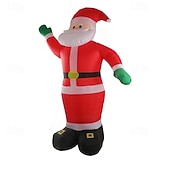 baratos Luzes de paisagem-1 peça 2,5m/8,2 pés natal verde mão em pé papai noel led inflável modelo de ar interior e exterior reunião pátio gramado atmosfera luz decorativa plugue eu/us/uk/au