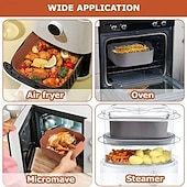 economico Utensili e gadget da cucina-Confezione da 2 tappetini in silicone per friggitrice ad aria: 8,27 pollici resistenti al calore, riutilizzabili, antiaderenti, lavabili in lavastoviglie, adatti a friggitrici ad aria da 5,5–7 qt,