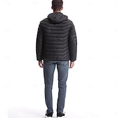 Недорогие Мужская Пуховка Жилет-Мужчины Пуховик Куртка с подогревом Повседневные Сохраняет тепло Зарядка через USB Капюшон Зима Спортивные Капюшон Обычная Черный Жакеты