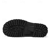abordables Botas de combate-Botas con cordones para hombre de piel negra brillante con suela gruesa: imprescindibles para motociclistas, entusiastas del rock, estilo urbano informal y moda actual.