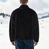 Недорогие Повседневные куртки-Муж. Зимняя куртка Флисовая жилетка Пальто тедди Отпуск Повседневные Сохраняет тепло Карман Флис Зима Полотняное плетение Мода Уличный стиль Воротник-стойка Обычная Черный Синий Темно-синий Серый