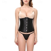 economico Corsetti-Per donna Corsetto modellante per la vita Intimo Modellante Corsetto sexy Moda Dolce Colore Puro Orlo irregolare Senza schiena Vacanza Streetwear Data Senza Maniche Top con spalle scoperte Nero Rosso