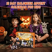 cheap Halloween Hanging &amp; Tabletop Decorations-Halloween Advent Calendar 2025 Building Toy Set for Kids Adult Teens, 24 days Halloween Countdown Calendar, Building Blocks Set Surprise Toys Gift