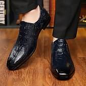 levne Poloformální-Pánské modré texturované oxfordky – elegantní společenské boty z umělé kůže s lesklým povrchem, elegantní společenské boty do kanceláře, na svatby a společenské akce