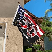 levne Nástěnné tapiserie-Vlajka Spojených států k 250. výročí 1776-2026, vlastenecký americký pamětní venkovní banner k 250. výročí pro dekoraci zahrady, dvora nebo domu.