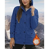 billige Fleece og 3 i 1 jakker-Dame Hettegenser Turjakke Vinterjakke Fleecejakke Vinter utendørs Hold Varm Vanntett Vindtett Fleecejakker Jakt Klatring Camping / fotturer / grotting Svart Hvit Militærgrønn Blå Lilla