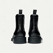 abordables Bottes en cuir haut de gamme-Bottines Chelsea noires pour hommes, bottines classiques à enfiler pour hommes d&#039;affaires, fêtes et occasions formelles