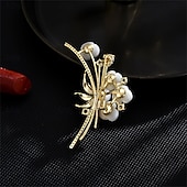voordelige Spelden &amp; Broches-Broches Klassiek Retro meetkundig Bloem Elegant Modieus Gepersonaliseerde Eenvoudig Broche Sieraden Wit Voor Bruiloft Feest Lahja Verloving Schoolfeest Festival