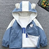 billiga Pojkars basebolljackor-Barn Unisex Baseballjackor Ytterkläder Färgblock Långärmad Dragkedja Ficka Lättvikt Komfort Mjukt Täcka Utomhus Mode Dagligen Gul Ljusblå Vår Höst 4 år +