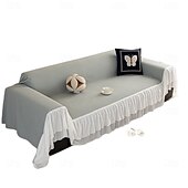 halpa Lemmikkisohvan päällinen-chenille-sohvanpäällinen, yksivärinen kermanvärinen ranskalainen ylellinen täyspeittävä päällinen, lemmikkiystävällinen liukumaton sohvansuoja