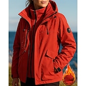 economico Fleece &amp; Giacche 3 in 1-Per donna Giacca da escursionismo Giacca in Pile Giacca 3 in 1 Inverno All&#039;aperto Impermeabile Antivento Top Nero Bianco Rosso Viola