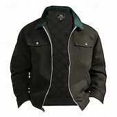 economico Giubbotti Cargo-Per uomo Giacca Cargo Giacca Casual Parka Vacanza Quotidiano Caldo Tasca Autunno Inverno Semplice Moda Classico Bavero Regolare Nero Blu marino Marrone Verde Cachi Giacca