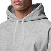 economico Felpa con cappuccio in pile-Per uomo Felpa con cappuccio Felpa con cappuccio in pile Felpa con cappuccio foderata in pile Aalbicocca Nero Bianco Giallo Rosa Con Cappuccio Semplice Sport &amp; Outdoor Casuale Quotidiano Streetwear