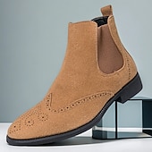 Férfi barna színű, velúr stílusú, bebújós, rugalmas oldalsó szabással rendelkező chelsea csizma, elegáns hétköznapokra, partikra és munkába egyaránt. olcso Chelsea csizma-Férfi barna színű, velúr stílusú, bebújós, rugalmas oldalsó szabással rendelkező chelsea csizma, elegáns hétköznapokra, partikra és munkába egyaránt.