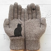 お買い得  手袋-女性用 1ペア 指先 / ウインター ストリートファッション / 屋外 手袋 - カラーブロック フルフィンガー