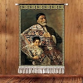 billiga Gobelänger-Skönhet Uyghur etnisk stil väggtapet konstnärlig bakgrundsdekoration boho hängande konst för sovrum vardagsrum eller café