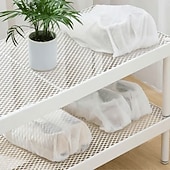 Недорогие Хранение вещей и организация пространства-100 шт. многоразовых сумок для хранения обуви со шнурком, нетканый пылезащитный чехол, дорожный органайзер для обуви, антижелтящий, влагостойкий, моющийся чехол для обуви, многоцелевая сумка для хранения для дома и путешествий