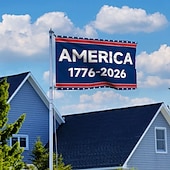 tanie 250. rocznica-Flaga z okazji 250. rocznicy Stanów Zjednoczonych, Ameryka 1776-2026, patriotyczne gwiazdy, tablice ogrodowe, artykuły imprezowe, dekoracje wiszące do domu i ogrodu, powitanie, półpięćsetna rocznica, Dzień Niepodległości 4 lipca