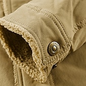 Χαμηλού Κόστους Cargo Jackets-Ανδρικά Χειμωνιάτικα μπουφάν Μπουφάν fleece Μπουφάν Cargo Casual Jacket Διακοπές Καθημερινά Διατηρείτε Ζεστό Τσέπη Φλις Φθινόπωρο Χειμώνας Σκέτο Μοντέρνα Κομψό στυλ street Πέτο Κανονικό