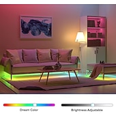 baratos Faixas de Luzes LED-Tira de LED COB RGBCCT com mudança de cor, 16,4 pés, 840 LED/m, luz flexível de alta densidade, opcional RF 2.4 GHz, controle remoto sem fio Tuya, 4 zonas de controle de grupo PWM RGBCCT