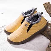 preiswerte Winter- und Schneestiefel-Wasserdichte Winterhausschuhe für Herren mit Fellfutter, leichte, warme Slip-On-Freizeitschuhe mit Anti-Rutsch-Sohle für den Innen- und Außenbereich