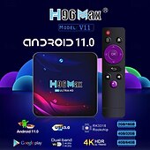 Χαμηλού Κόστους TV Boxes-h96 max v11 rk3318 4k hd youtube google play 2.4g 5g wifi bt4.0 δέκτης media player hdr usb 3.0 4gb 32gb 64gb smart android 11 tv box