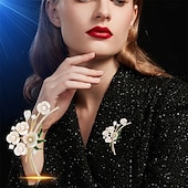 voordelige Spelden &amp; Broches-Broches Klassiek Retro meetkundig Bloem Elegant Modieus Gepersonaliseerde Eenvoudig Broche Sieraden Wit Voor Bruiloft Feest Lahja Verloving Schoolfeest Festival