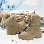 economico Stivali invernali e neve-stivali da neve invernali alti impermeabili da uomo con fodera in pelliccia, suola in gomma antiscivolo, calzature da trekking isolate per climi estremamente freddi, trekking e avventure in montagna