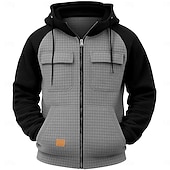 economico Felpa Tattica-Per uomo Felpa con cappuccio Felpa con cappuccio a zip intera Felpa con cappuccio a nido d&#039;ape Felpa con cappuccio tattica Verde militare Blu marino Cachi Grigio chiaro Con Cappuccio Semplice