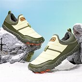 abordables Botas de invierno y nieve-Botas de nieve cálidas de invierno sin cordones para hombre con suela antideslizante, diseño acolchado informal para caminar al aire libre, viajar en climas fríos y uso diario.