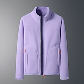 economico Giacche da corsa-Per donna Giacca con cerniera completa Giacca in pile polare con tasche Manica Lunga Top Athleisure Tinta unita Di pile Morbido Caldo Palestra All&#039;aperto Corsa abbigliamento sportivo Abbigliamento
