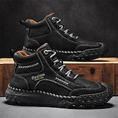 economico Scarponi da trekking-scarpe da trekking casual da uomo marroni, comode scarpe da ginnastica da passeggio con lacci e suola in gomma antiscivolo per viaggi, lavoro e uso quotidiano