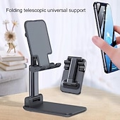 cheap Storage &amp; Organization-Foldable Desktop Phone Tablet Stand Mobile Desk Holder Creative Adjustable Metal Folding Bracket Multifunctional Lazy Mount For Live Streaming Shooting Office Home Accessories