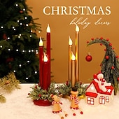cheap Indoor Christmas Lights-3 Pcs Christmas Light Simulation Candlestick Candlestick LED Ornament 30 * 10CM Light Desktop Atmosphere Decorative Light Nightlight AAA Battery Box