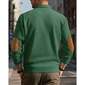 baratos Suéteres básicos-Homens Moletom Preto Verde Claro Verde Tropa Azul Marinha Azul Henley Bloco de cor Patchwork Desportos e Ar livre Diário Feriado Poliéster Roupa de rua Básico Casual Primavera Outono Roupa Moletons