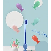 levne Koupelnové pomůcky-Kryt zubního kartáčku, stojan bez vrtání, odsávání, úložný prostor pro cestovní toaletní potřeby, organizér, odtokový stojan, luxusní silikonový držák na zubní kartáček ve tvaru ryby, ochranný kryt,