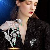 preiswerte Anstecker und Broschen-Broschen Klassisch Retro Blume Elegant Mode Personalisierte Einfach Luxus Brosche Schmuck Weiß / Silber Perlenrosa Grün Für Hochzeit Party Geschenk Verlobung Abschlussball Festival