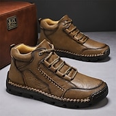 baratos Botas de cano curto-Botas de caminhada masculinas marrons com sola durável – calçados casuais versáteis para atividades ao ar livre, caminhadas e aventuras de fim de semana