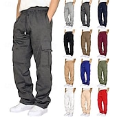 Męskie Spodnie dresowe cargo Spodnie dresowe Spodnie Ściągana na sznurek Kieszeń Elastyczny pas Równina Komfort Sporty na świeżym powietrzu Codzienny Moda Codzienny Czarny Biały Średnio elastyczny tanie ładunek-Męskie Spodnie dresowe cargo Spodnie dresowe Spodnie Ściągana na sznurek Kieszeń Elastyczny pas Równina Komfort Sporty na świeżym powietrzu Codzienny Moda Codzienny Czarny Biały Średnio elastyczny
