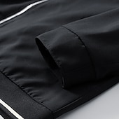 baratos Jaquetas Casuais-Homens jaqueta leve Jaqueta casual Férias Diário Bolsos Outono Inverno Tecido Moda Clássico Colarinho Chinês Padrão Preto cáqui Cinzento Casaco