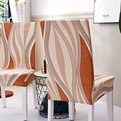 tanie Pokrowiec na krzesło do jadalni-Elastyczny pokrowiec na krzesło do jadalni, przyjazny dla zwierząt, zdejmowany i nadający się do prania pokrowiec na krzesło, trwały ochraniacz na krzesło do hotelu, jadalni, sali bankietowej, wesela