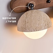 お買い得  室内ウォールライト-モダンな2/3ライトの化粧台ライト、木製ベース、コンクリート風シェード、フロストグローブ、北欧風、スカンジナビア風、バスルーム照明器具