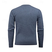 economico maglione pullover da uomo-Per uomo Maglione Maglione a maglia A Coste Maglia Top Regolari Lavorato a maglia Plaid Scollo a V Moda Essenziale Vacanza Abbigliamento quotidiano Abbigliamento Primavera Autunno Blu marino Cachi S