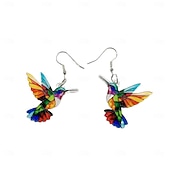 זול אספקת אירועים ומסיבות-עגילי יונק דבש צבעוניים, עגילי ציפור אקריליים דו-ממדיים, תכשיטי רטרו אופנתיים לנשים, עגילים אופנתיים חדשים לשנת 2024