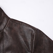 economico Trench da uomo-Per uomo Trench in finta pelle Cappotto da marinaio Trench Vacanza Quotidiano Primavera Autunno PU Antivento Capispalla Abbigliamento Moda Classico Semplice Tasca Bavero Monopetto