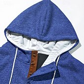 cheap Basic Hoodies-Men's Hoodie Pullover Hoodie Sweatshirt Button Up Hoodie Black Navy Blue Royal Blue Khaki Light Grey Hooded Plain Patchwork Color Block Sports &amp; Outdoor Casual Daily Streetwear Cool Sportswear Spring