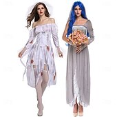 levne Zombie-Zombie Duch nevěsta předvečer Všech svatých Šaty Fancy kostým Horor Strašidelný kostým Dospělé Dámské předvečer Všech svatých Karneval Výkon Párty Jednoduché Halloweenské kostýmy Oblékněte se